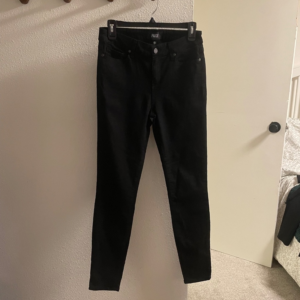 Paige Verdugo Ultra Skinny Black Jeans Denim Jeggings Size 28 - Picture 2 of 10